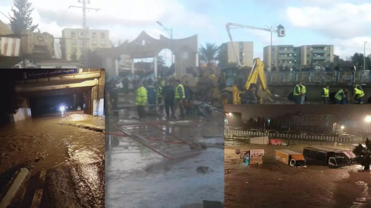 Intempéries à Jijel : effondrement partiel du pont de Oued El Kantara