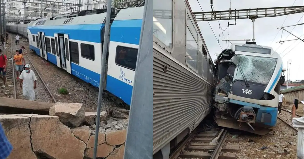 Accident ferroviaire à Alger : un train déraille à la gare d’Agha