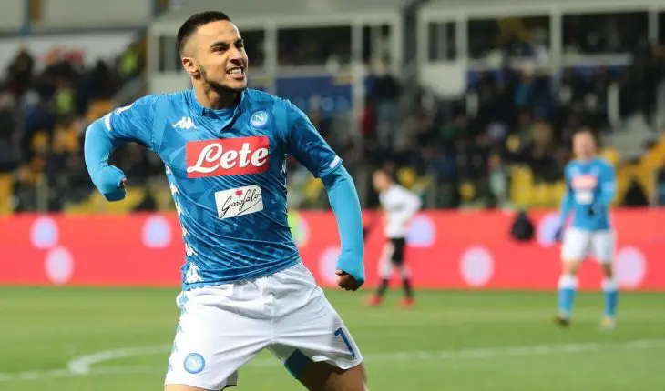 Adam Ounas avec le maillot du SSC Napoli