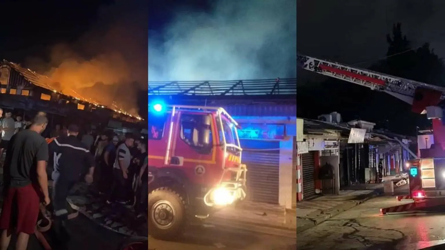 Sétif : bilan de la protection civile de l’incendie du marché couvert