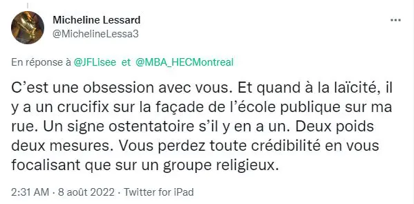 Réaction au tweet de Jean-François Lisée