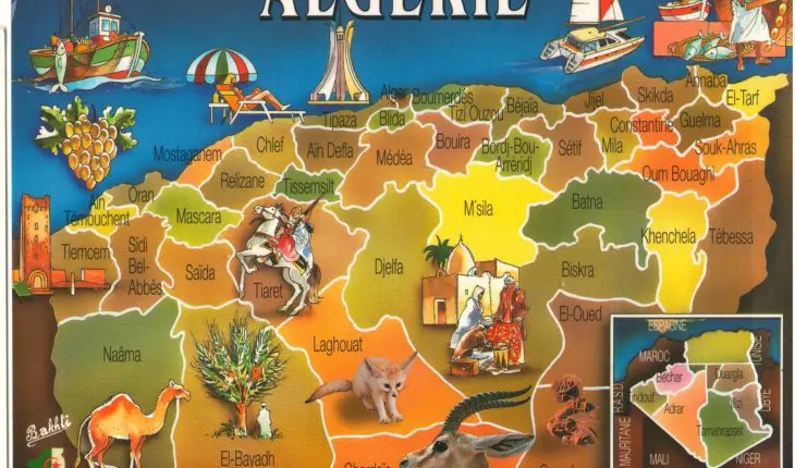 carte touristique de l'Algérie