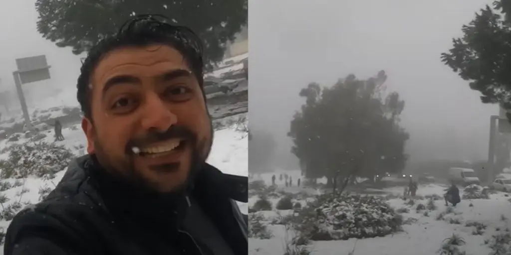 Découvrant la neige en Algérie, un touriste égyptien s&rsquo;émerveille