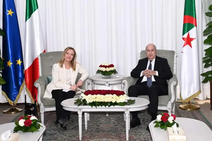 Algérie – Italie : Abdelmadjid Tebboune reçoit Giorgia Meloni