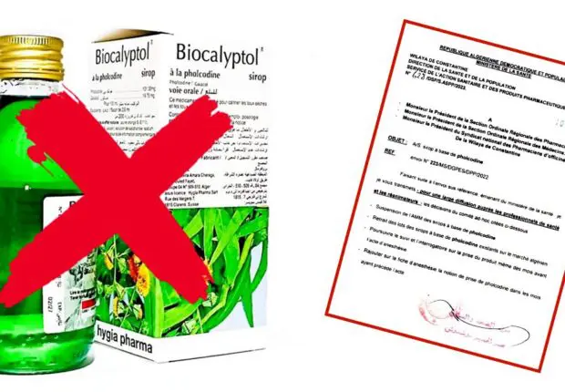 L’Algérie interdit Biocalyptol et les sirops antitussifs à la pholcodine