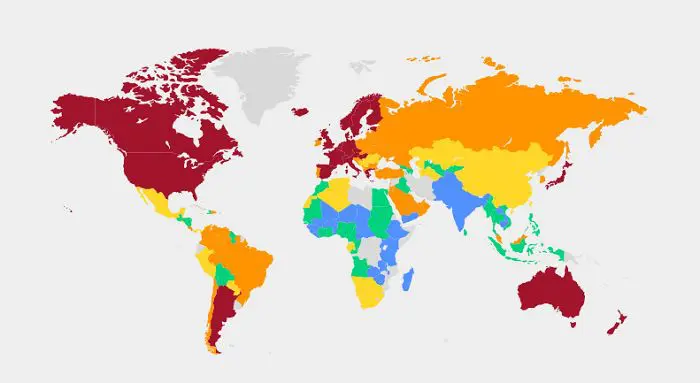 Carte mondiale des systèmes alimentaire du Forum de Davos.