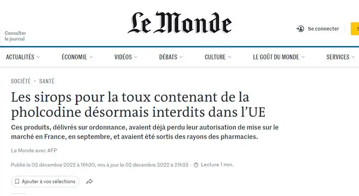 Article du journal Le Monde