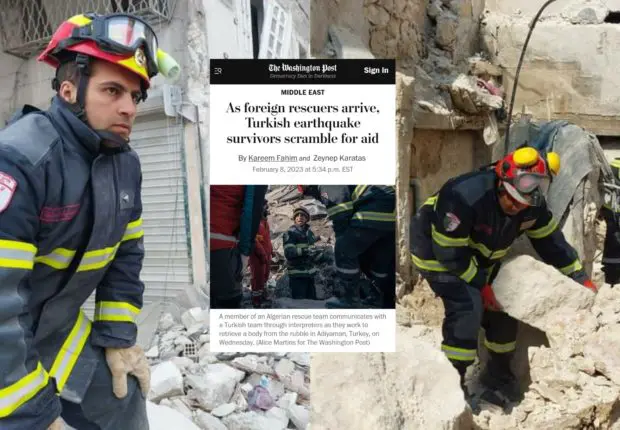 Séisme Turquie : le Washington Post salue les efforts des équipes algériennes