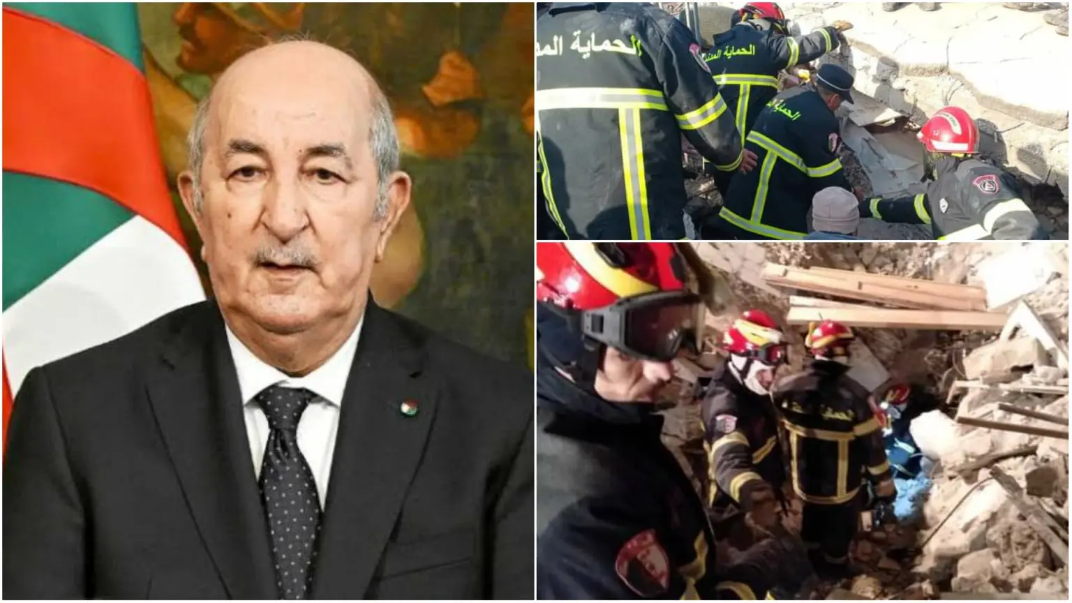 Séismes Turquie – Syrie : Tebboune salue les efforts de la protection civile