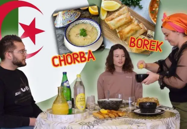 France : la Youtubeuse Fit Claire cuisine Chorba Beida et Bourek chez une Algérienne