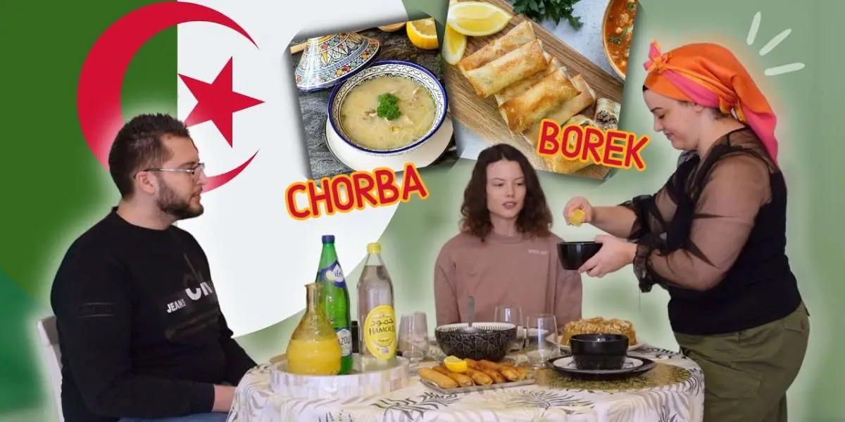 France : la Youtubeuse Fit Claire cuisine Chorba Beida et Bourek chez une Algérienne