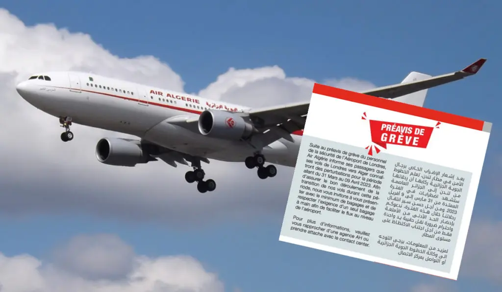 Air Algérie : perturbation des vols au départ de Londres