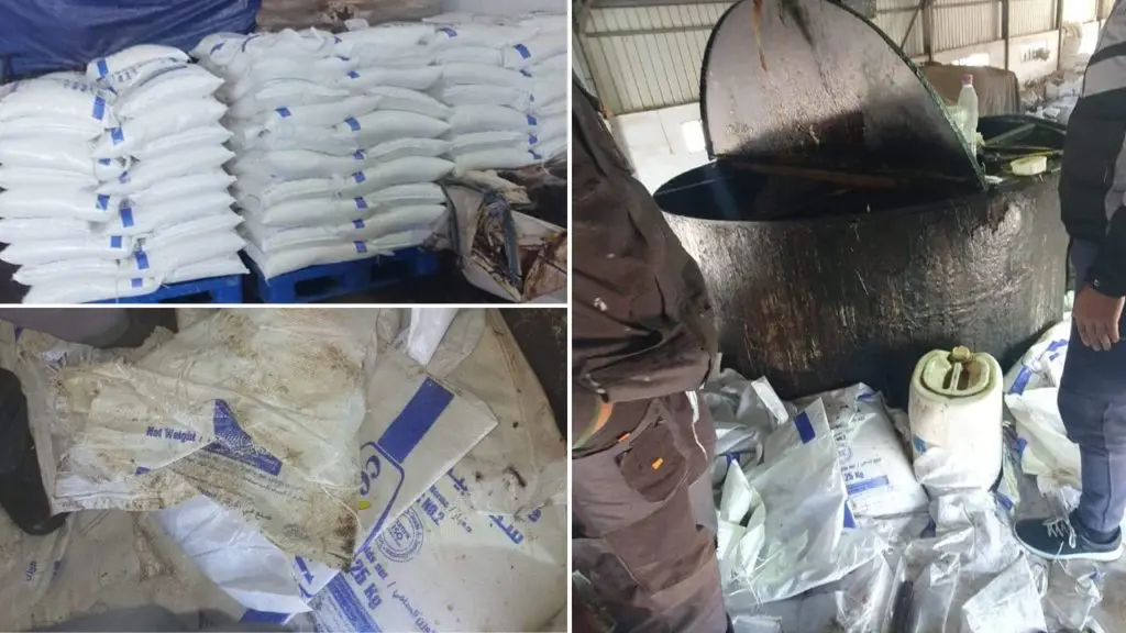 Alger : 5 tonnes de sucre mélangé à du béton saisies dans un atelier de construction à Rouiba