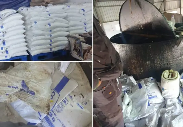Alger : 5 tonnes de sucre mélangé à du béton saisies dans un atelier de construction à Rouiba