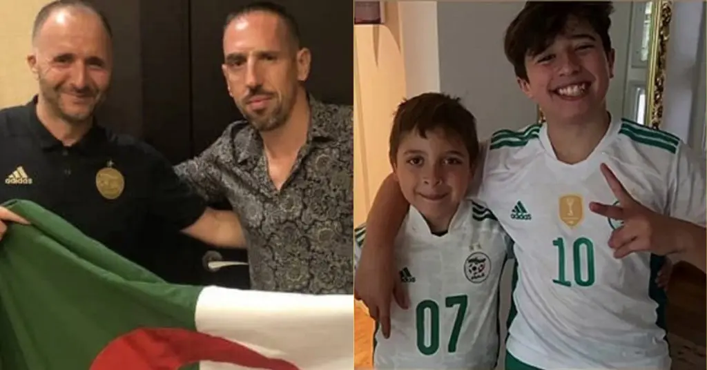 Portant le maillot de l&rsquo;équipe algérienne, les 2 fils de Frank Ribéry soutiennent les Verts