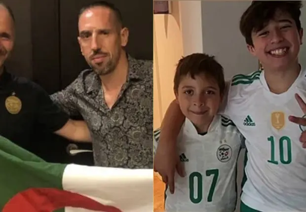 Portant le maillot de l’équipe algérienne, les 2 fils de Frank Ribéry soutiennent les Verts