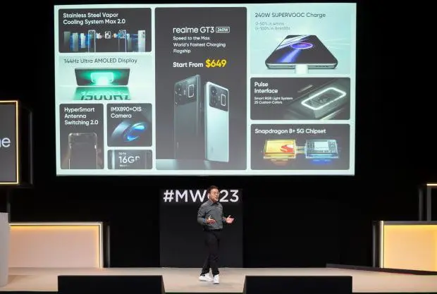 Lancement mondial du Realme GT3 avec une charge la plus rapide au monde