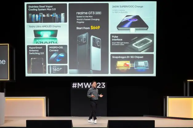 Lancement mondial du Realme GT3 avec une charge la plus rapide au monde