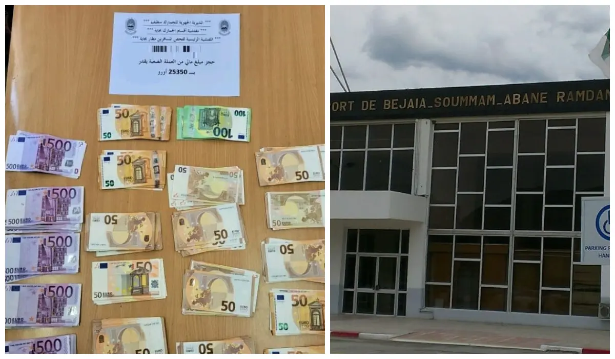 Aéroport de Béjaïa : tentative de transfert illicite de 25 350 euros déjouée