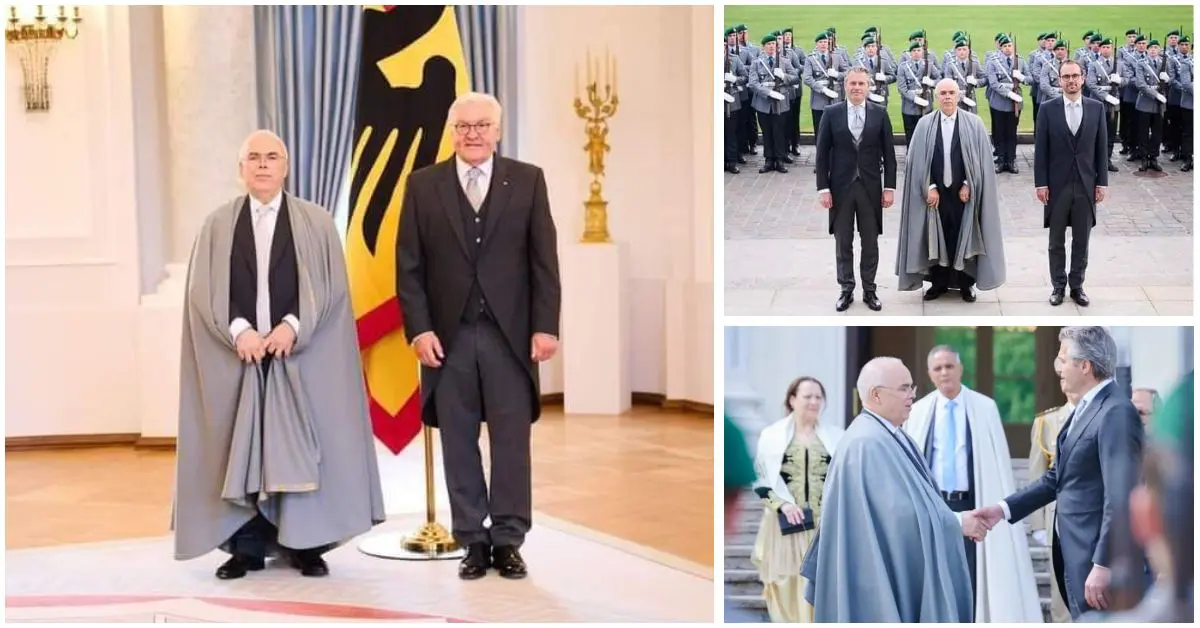 Paré d’un Burnous, le nouvel ambassadeur d’Algérie en Allemagne fait sensation