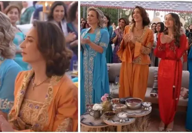 La princesse algérienne Rym Ali fait sensation en Karakou au henné du prince héritier de Jordanie