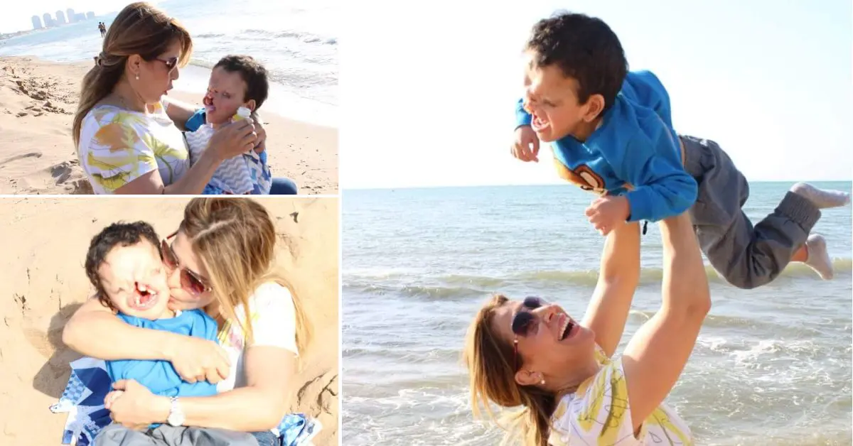 Salima Souakri aux anges avec son fils adoptif Asmar pour leur 1ère fois à la plage