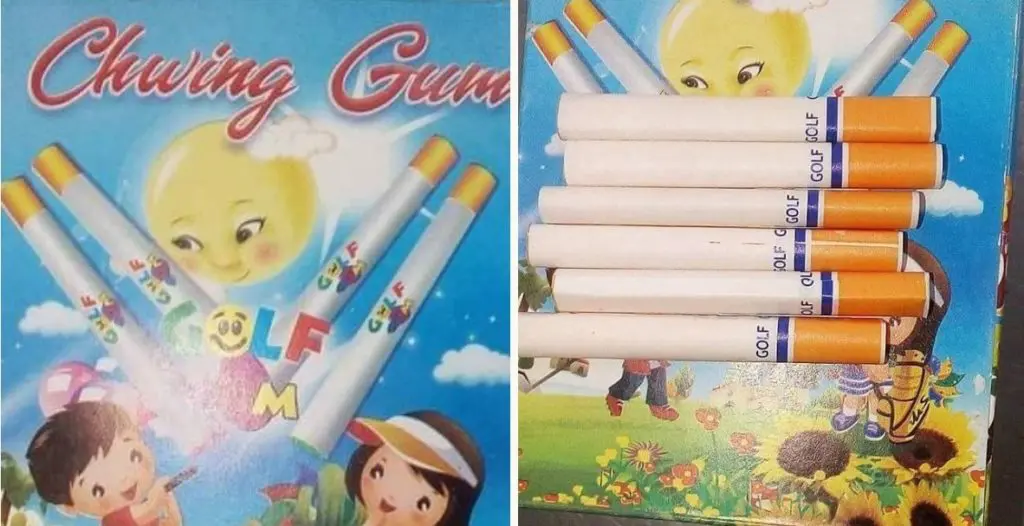 l’APOCE dénonce la vente de chewing-gums en forme de cigarettes