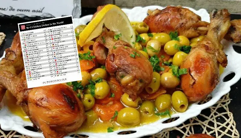 Tajine Zitoune dans le top 10 mondial des 100 meilleurs plats de poulet du classement TasteAtlas