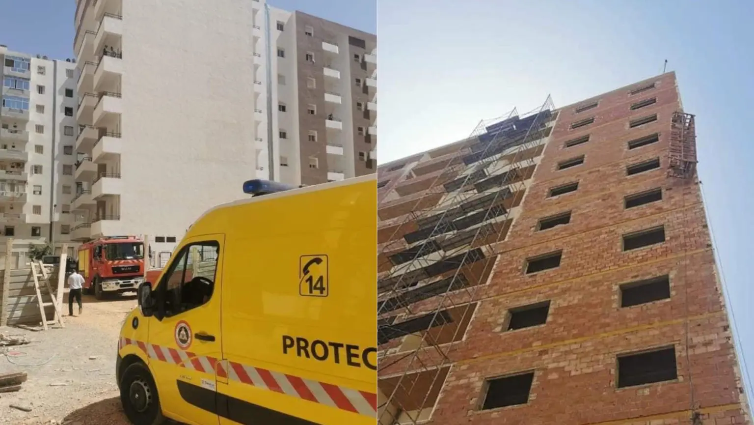 Deux ouvriers décèdent suite à une chute du 7ᵉ étage, un troisième survit miraculeusement à Oran