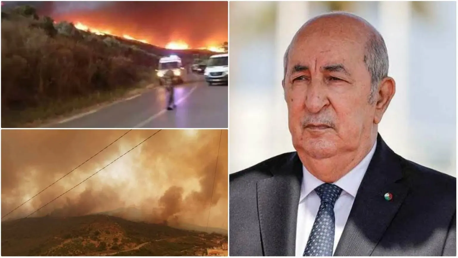 Civils et militaires décédés lors des feux de forêts : condoléances de Tebboune