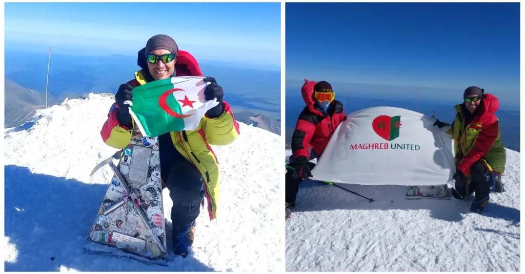L’alpiniste algérien Amine Bouhassane gravit l’Elbrus (5642 m), plus haut sommet d’Europe
