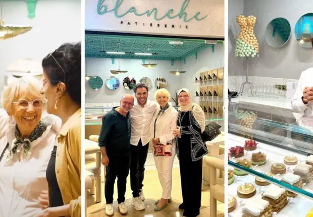 Qatar : Mercotte et Biyouna célèbrent l&rsquo;ouverture de la pâtisserie du chef Mehdi