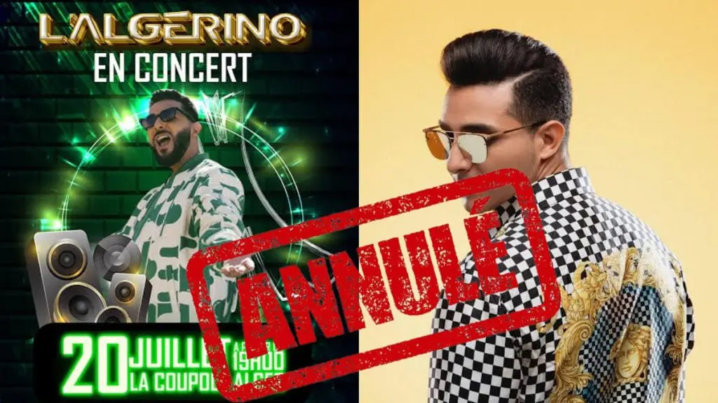 À quelques heures du début, l&rsquo;Algérino annonce l&rsquo;annulation de son concert à Alger