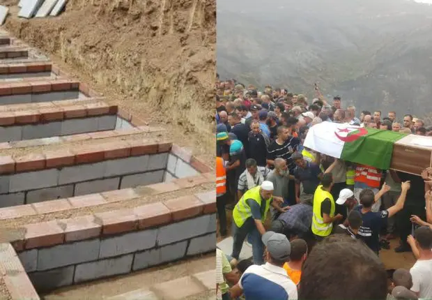 Funérailles émouvantes des victimes des recents incendies à Bejaïa (VIDÉO)