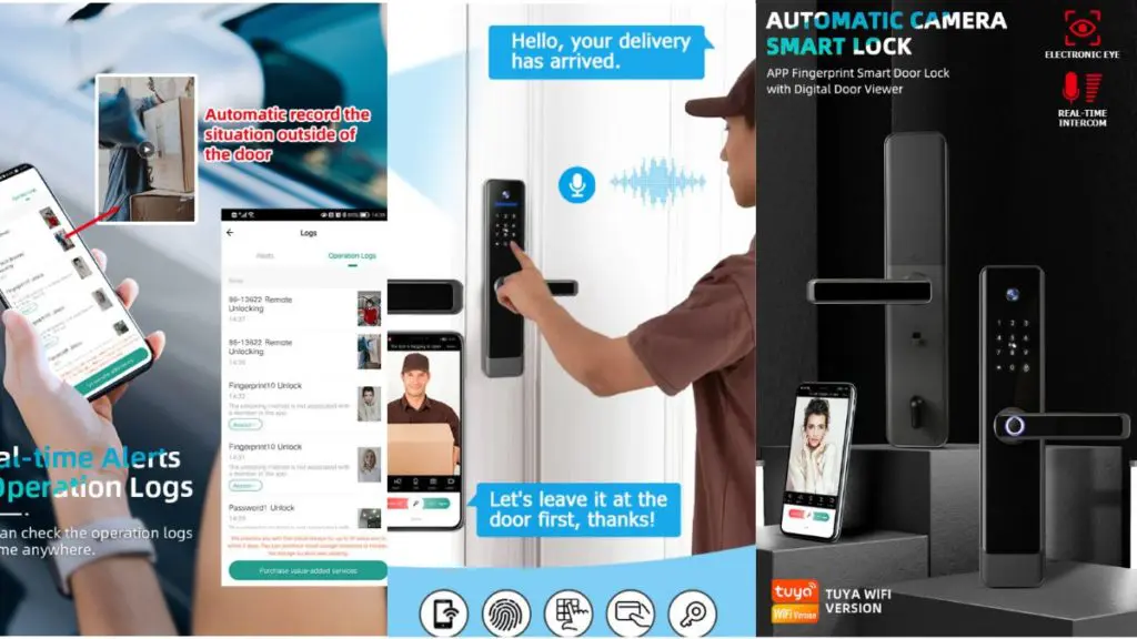 Serrure de Porte Intelligente Tediton F7 : Multilingue et Communication Avancée