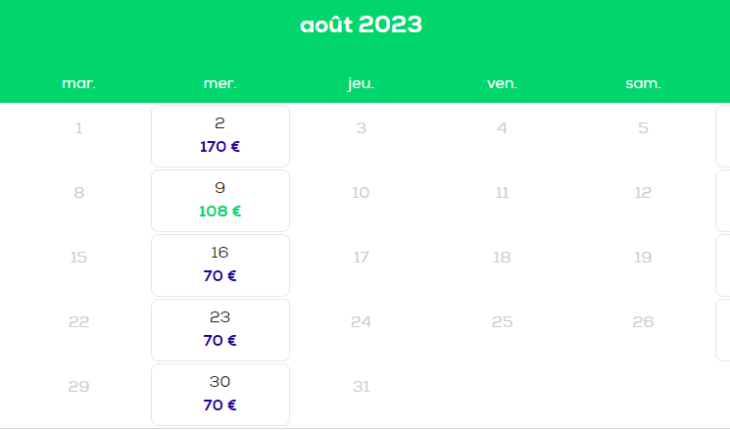 Transavia vols promotions