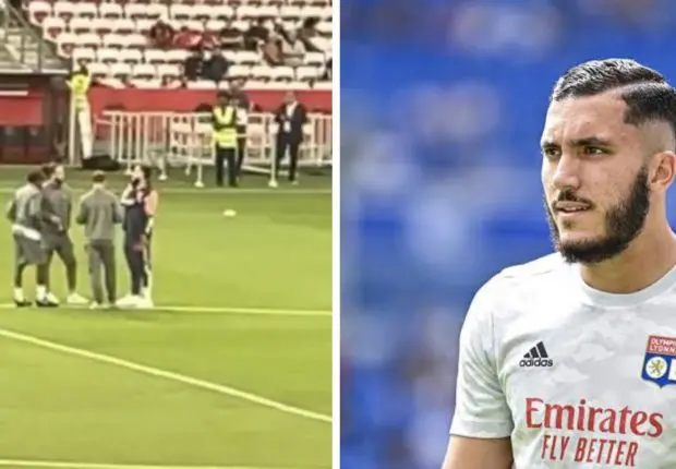 Une photo de Rayan Cherki en discussion avec des joueurs de l’EN interpelle les fans des Verts