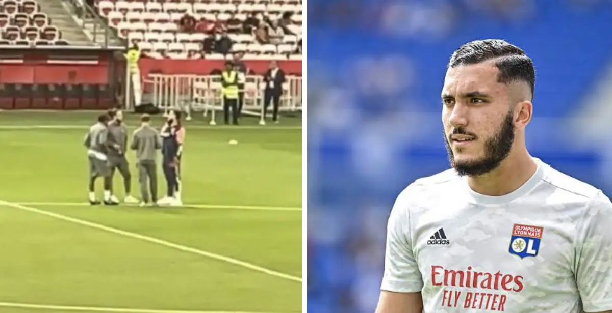 Une photo de Rayan Cherki en discussion avec des joueurs de l’EN interpelle les fans des Verts