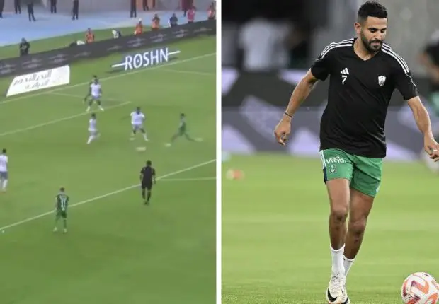 Buteur et passeur, Mahrez mène Al Ahli à sa 4ème victoire de suite [VIDÉO]