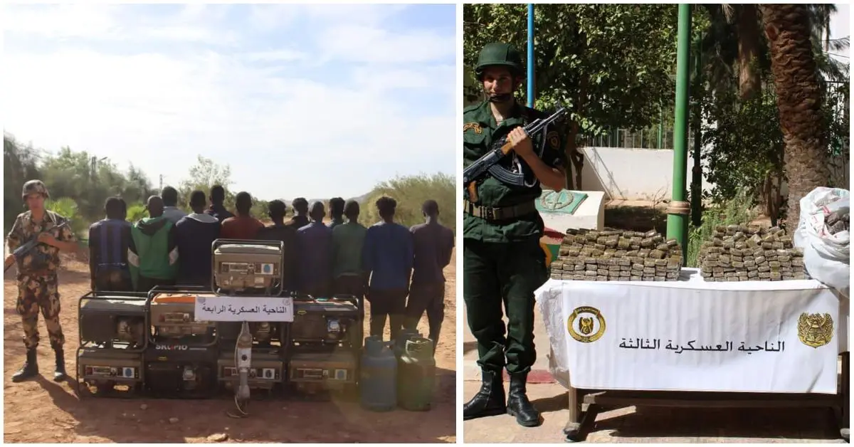 L&rsquo;armée met la main sur 21 trafiquants et une grande quantité de cannabis en provenance du Maroc