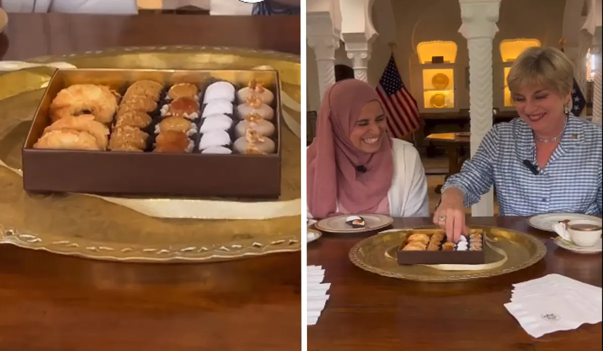 Elizabeth Moore Aubin s’émerveille devant les gâteaux traditionnels algériens