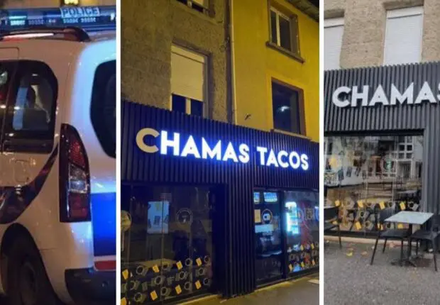 France: la police intervient à cause du C manquant du CHAMAS Tacos, se lisant Hamas Tacos