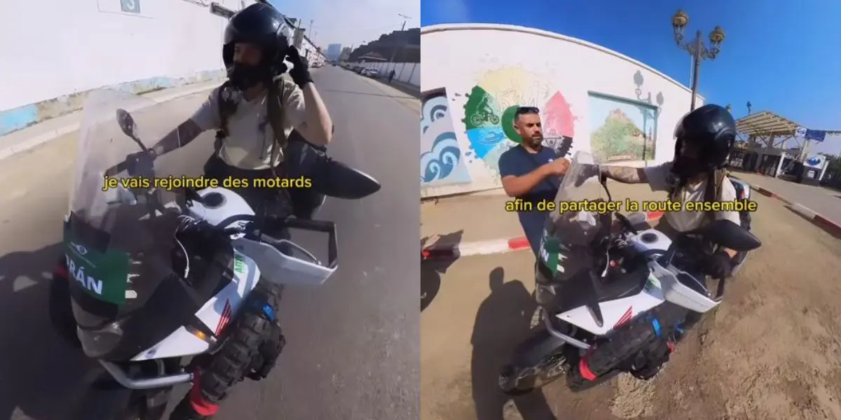 Constance, une voyageuse française rejoint des motards algériens pour la suite de sa traversée à moto