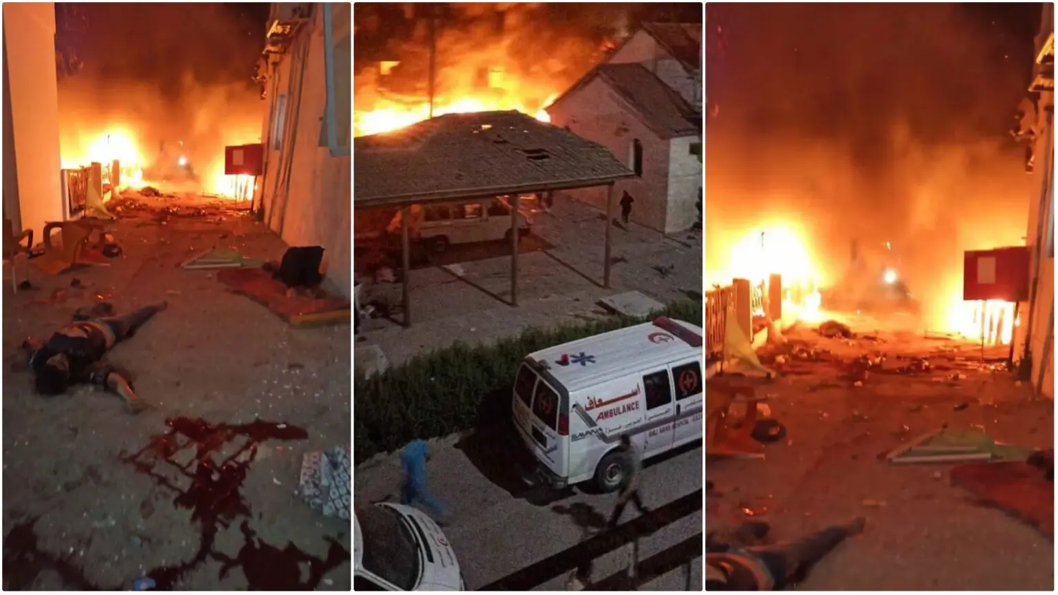 Plus de 500 palestiniens tués après un raid israélien d’un hôpital à Gaza