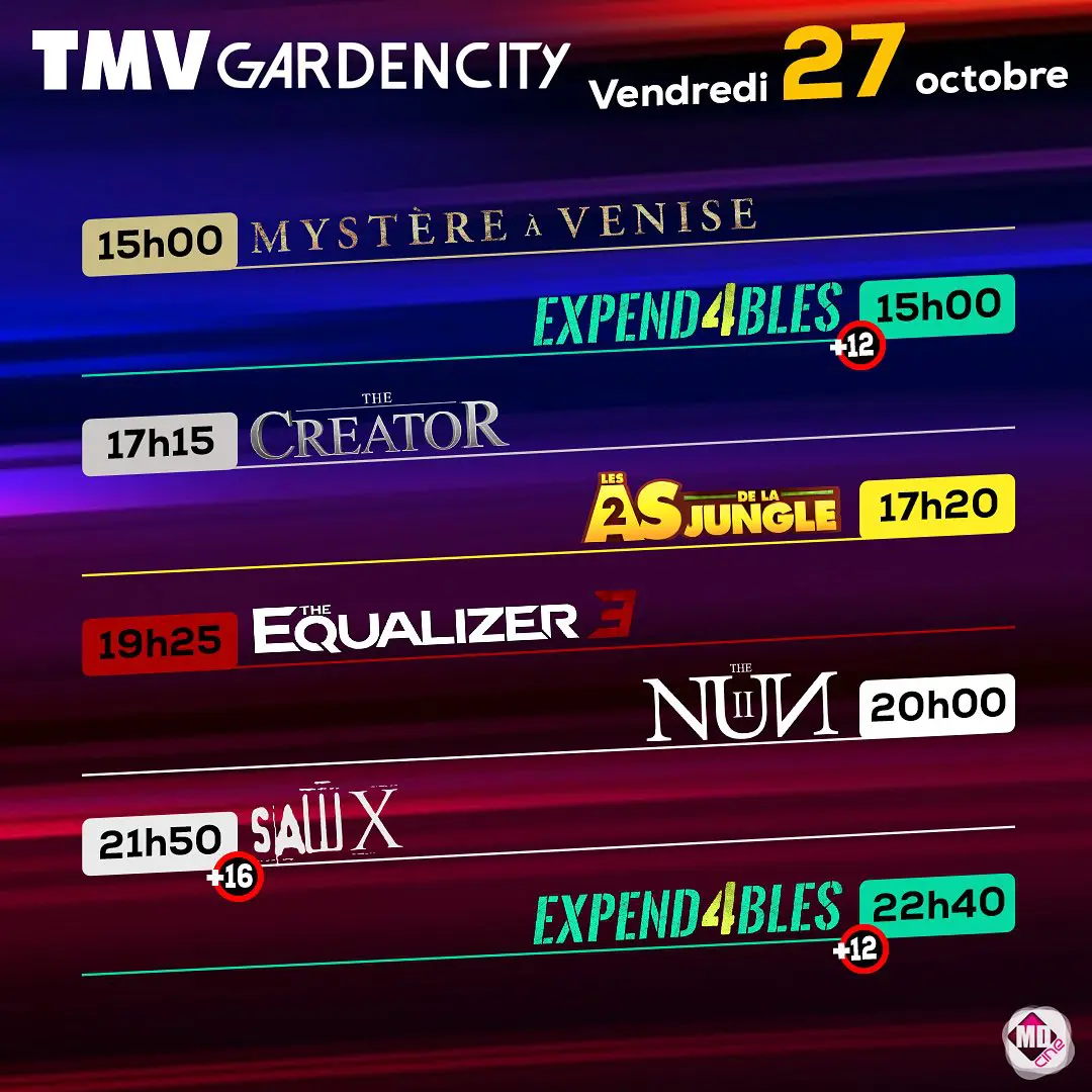 Programme cinéma Garden City