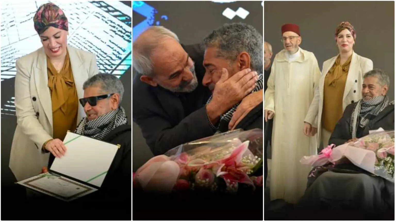 Salah Aougrout ému après avoir été honoré par la ministre de la Culture (Photos)