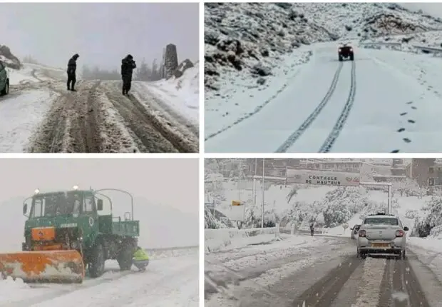 Chutes de neige en Algérie : plusieurs routes nationales fermées à la circulation