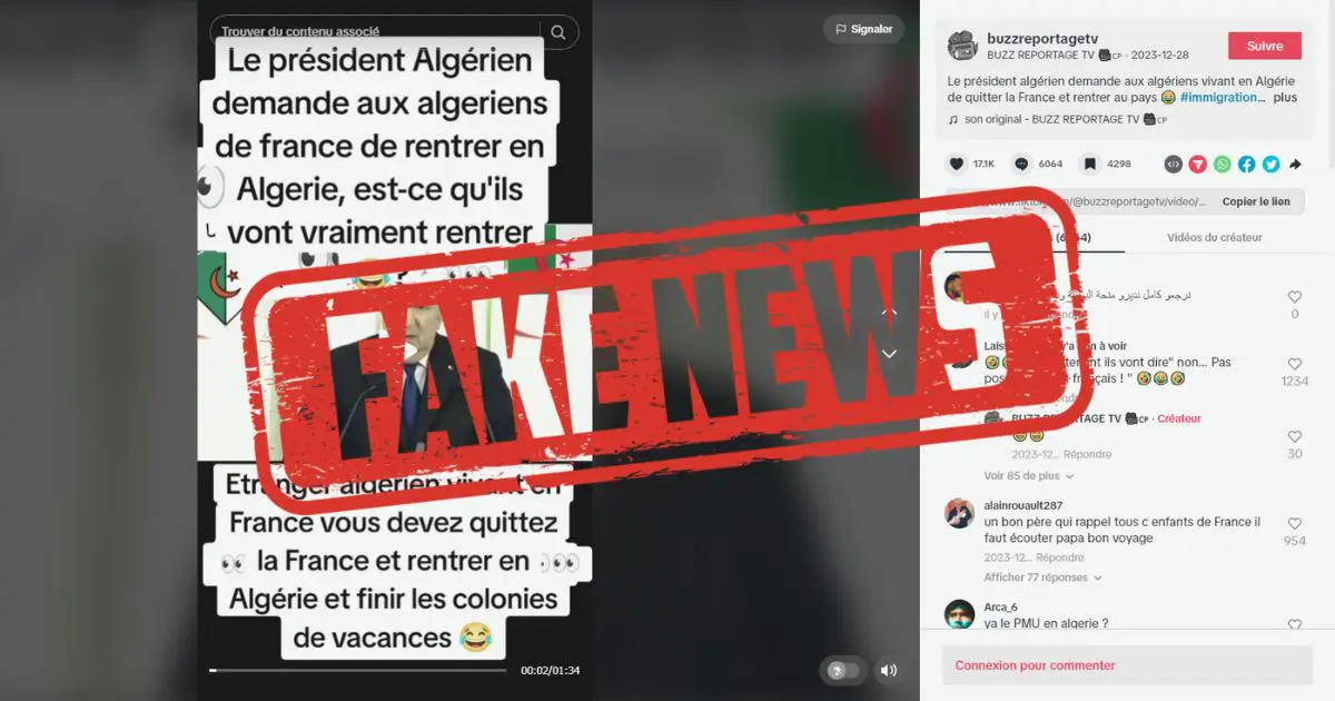 FAKE : Une vidéo détournée du président Tebboune crée le buzz sur TikTok