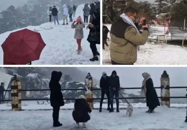 [PHOTOS & VIDÉOS] Les Algériens célèbrent la NEIGE à Chréa, Tikjda et Theniet El Had