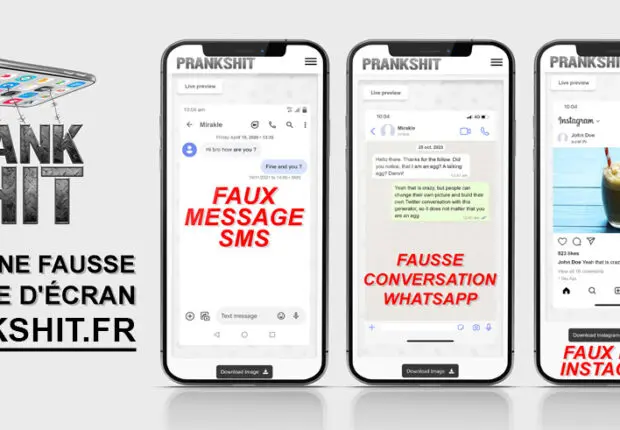 Créez Facilement de Faux SMS, des Conversations WhatsApp ou Instagram Réalistes avec Prankshit